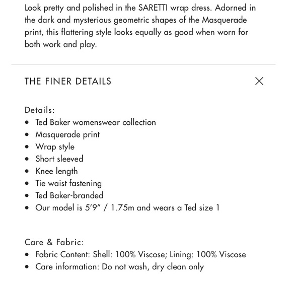 TED BAKER • saretti masquerade wrap dress - Picture 8 of 8